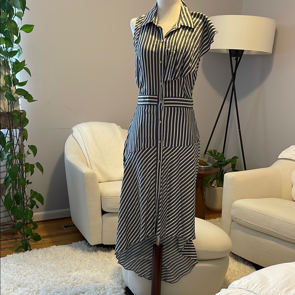 RACHEL Rachel Roy Blue and Gold High Low Sundress